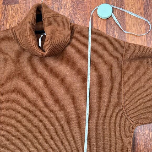 Free People Softly Structured Chestnut Turtleneck Tunic Sweater - Picture 13 of 13